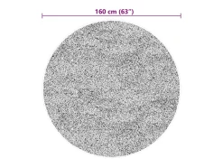 Alfombra HUARTE de pelo corto suave y lavable en color negro Ø 160 cm