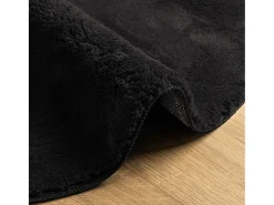 Alfombra HUARTE de pelo corto suave y lavable en color negro Ø 160 cm