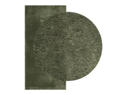 Alfombra HUARTE de pelo corto suave y lavable color verde bosque 100x200 cm