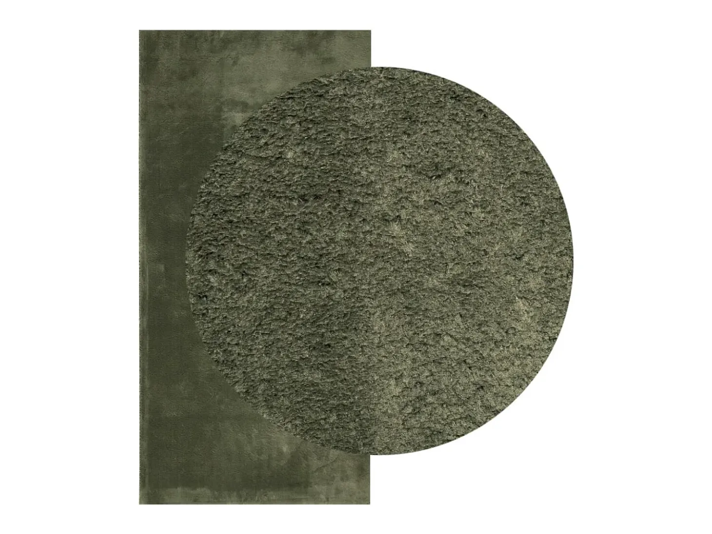 Alfombra HUARTE de pelo corto suave y lavable color verde bosque 100x200 cm