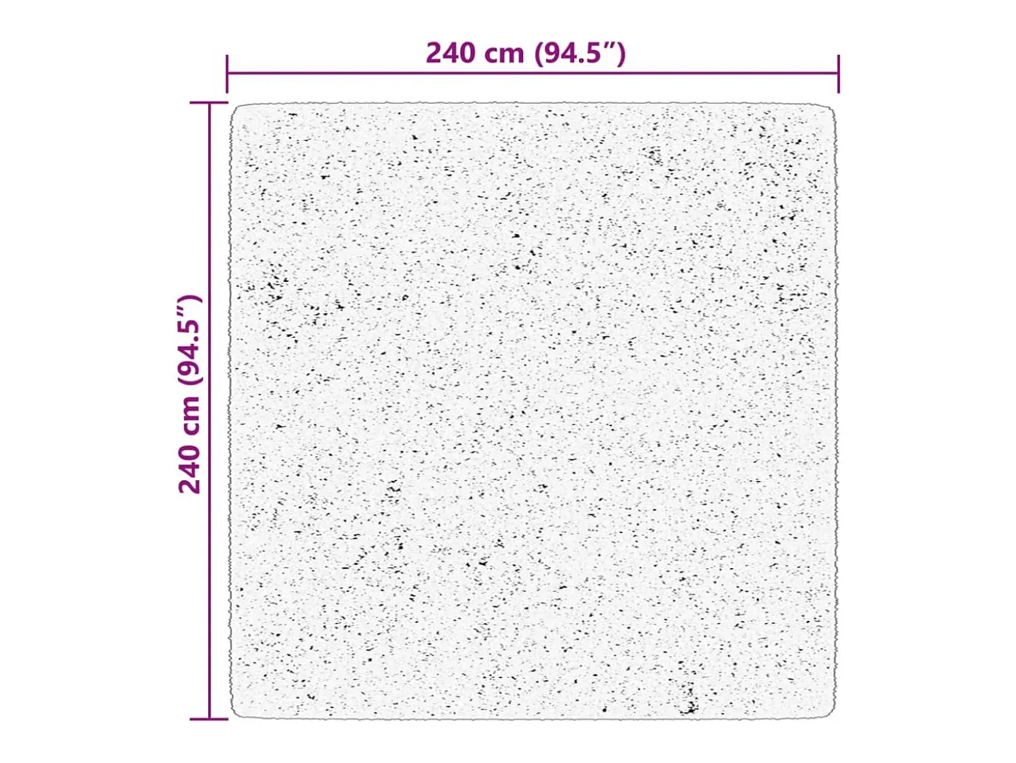 Alfombra HUARTE de pelo corto suave y lavable beige 240x240 cm