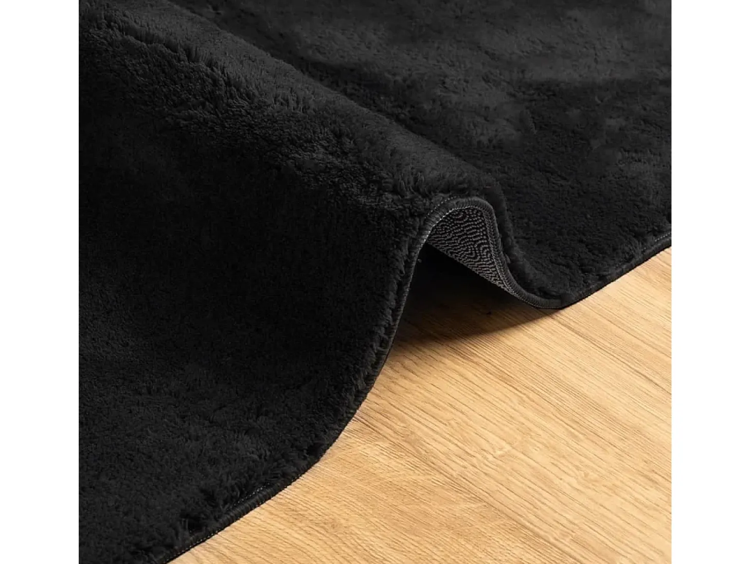 Alfombra HUARTE de pelo corto suave y lavable negra 200x280 cm