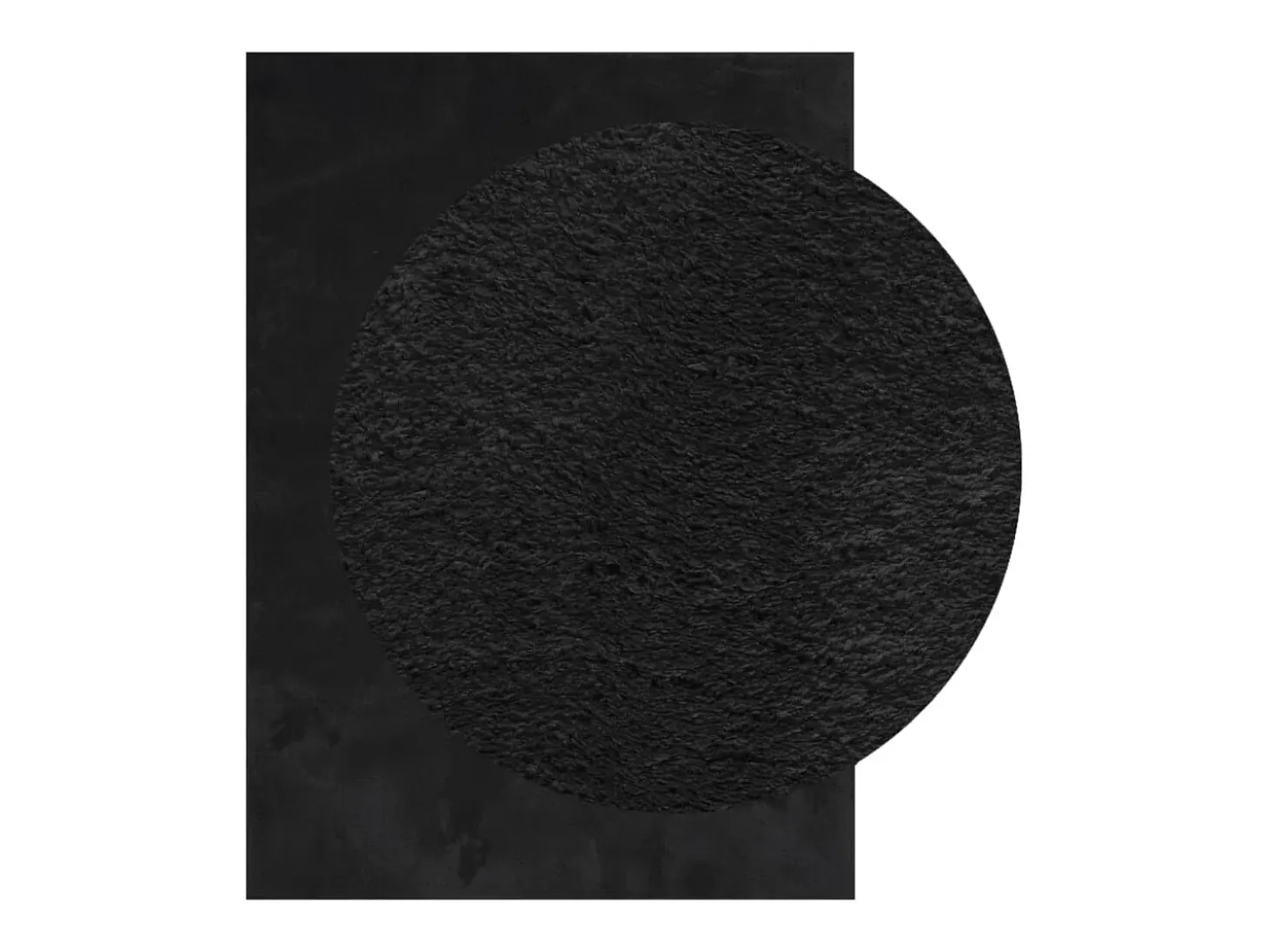Alfombra HUARTE de pelo corto suave y lavable negra 200x280 cm