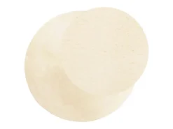 Alfombra HUARTE de pelo corto suave y lavable en color crema, Ø 160 cm