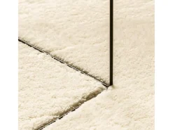 Alfombra HUARTE de pelo corto suave y lavable en color crema, Ø 160 cm