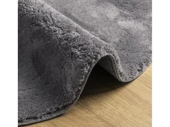 Alfombra HUARTE de pelo corto suave y lavable, color antracita, Ø 100 cm