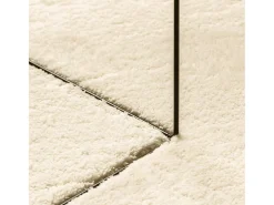 Alfombra HUARTE de pelo corto suave y lavable color crema 80x200 cm
