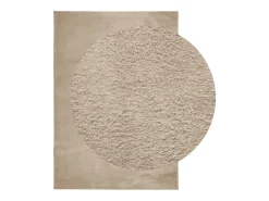 Alfombra HUARTE de pelo corto suave y lavable arena 160x230 cm