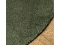 Alfombra HUARTE de pelo corto suave y lavable, verde bosque, Ø 100 cm