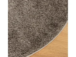 Alfombra ISTAN de pelo largo, acabado gris brillante, Ø 100 cm