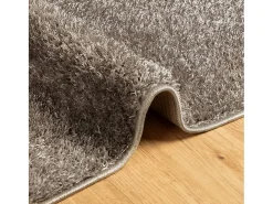 Alfombra ISTAN de pelo largo, aspecto gris brillante, 140x200 cm
