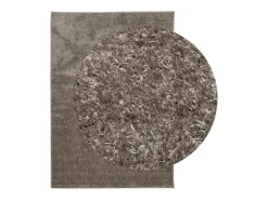 Alfombra ISTAN de pelo largo, aspecto gris brillante, 140x200 cm
