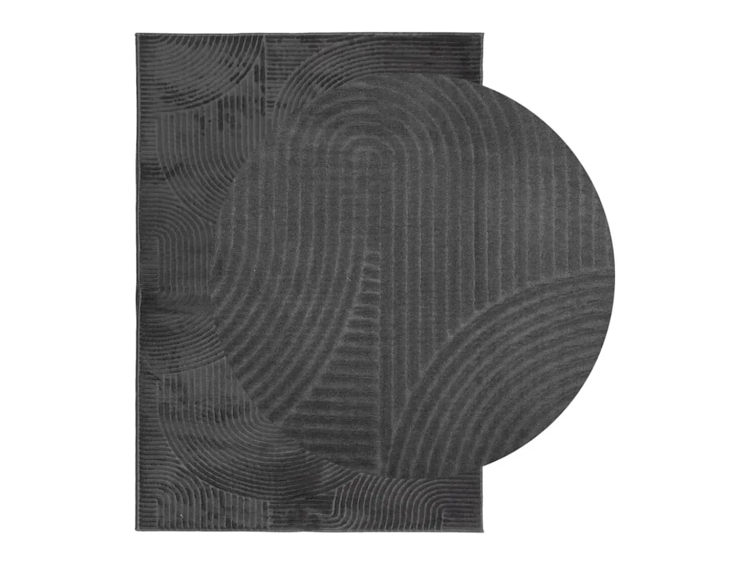 Alfombra IZA de pelo corto de estilo escandinavo en color antracita 160x230 cm