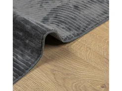 Alfombra IZA de pelo corto de estilo escandinavo en color antracita 240x340 cm