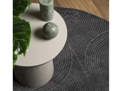 Alfombra IZA de pelo corto de estilo escandinavo en color antracita Ø 120 cm