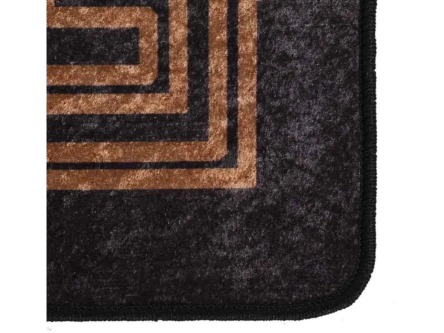 Alfombra lavable antideslizante 80x300 cm Negro y dorado