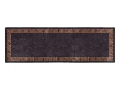 Alfombra lavable antideslizante 80x300 cm Negro y dorado