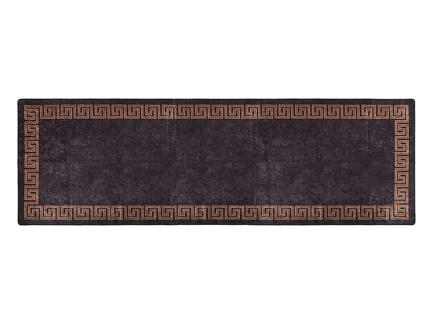 Alfombra lavable antideslizante 80x300 cm Negro y dorado
