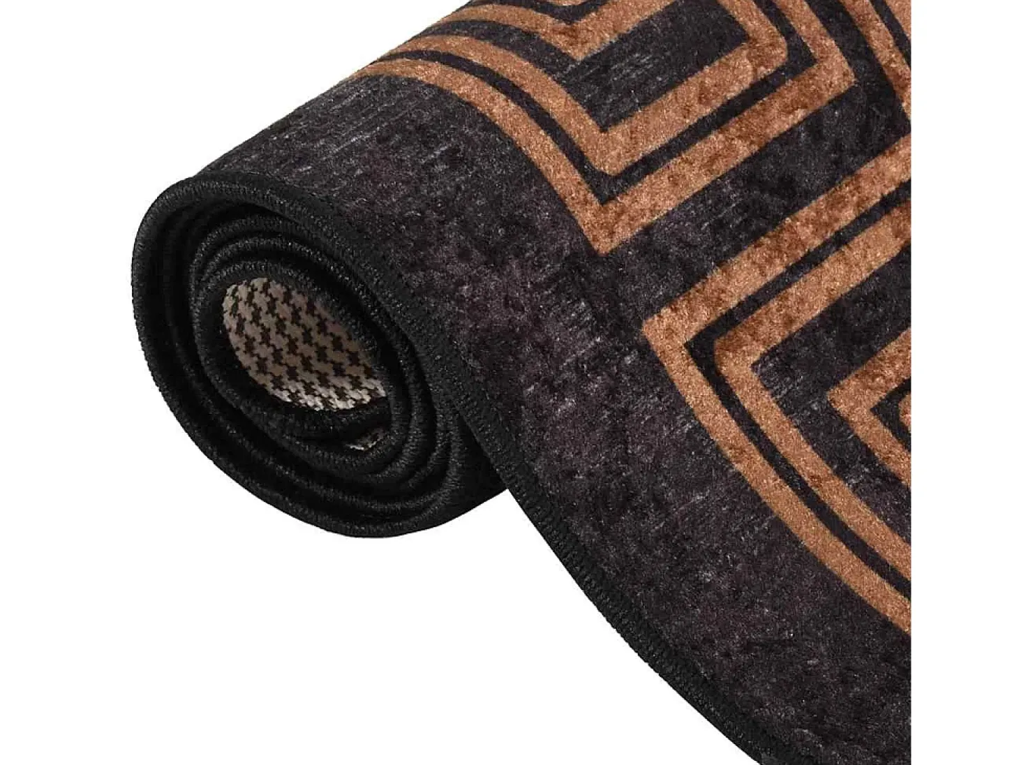 Alfombra lavable antideslizante 80x300 cm Negro y dorado