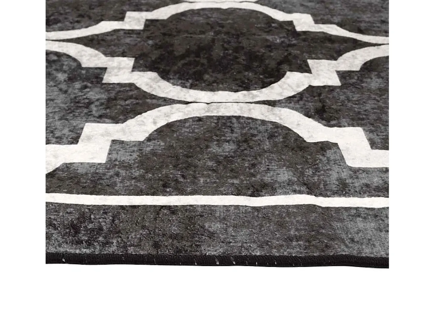 Alfombra lavable blanca y negra 160x230 cm antideslizante