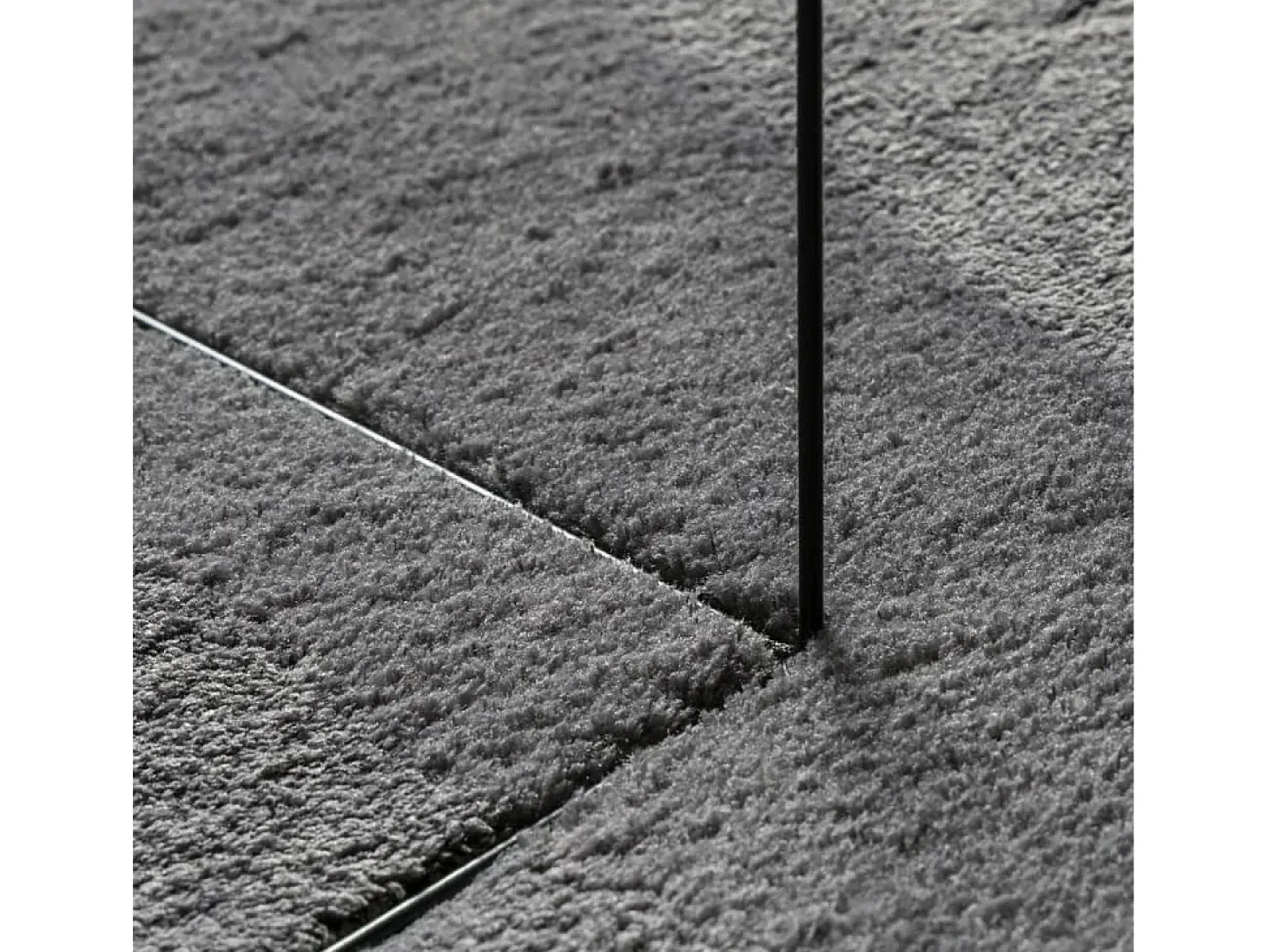 Alfombra lavable de pelo corto suave HUARTE antracita 120x120 cm