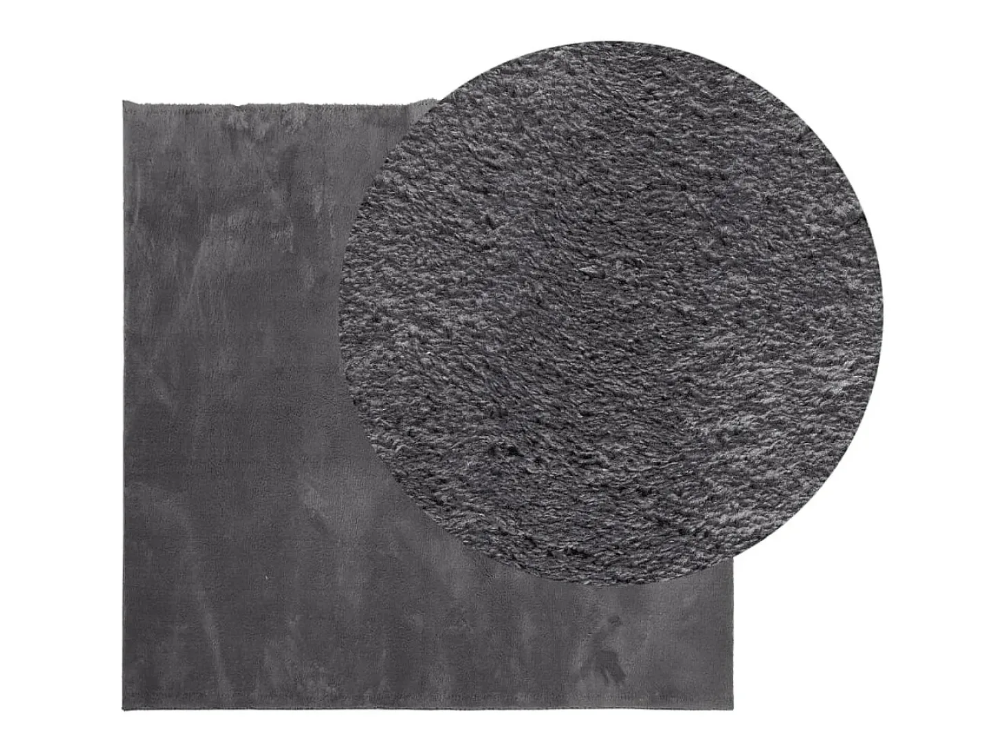 Alfombra lavable de pelo corto suave HUARTE antracita 200x200 cm