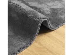 Alfombra lavable de pelo corto suave HUARTE antracita 200x200 cm