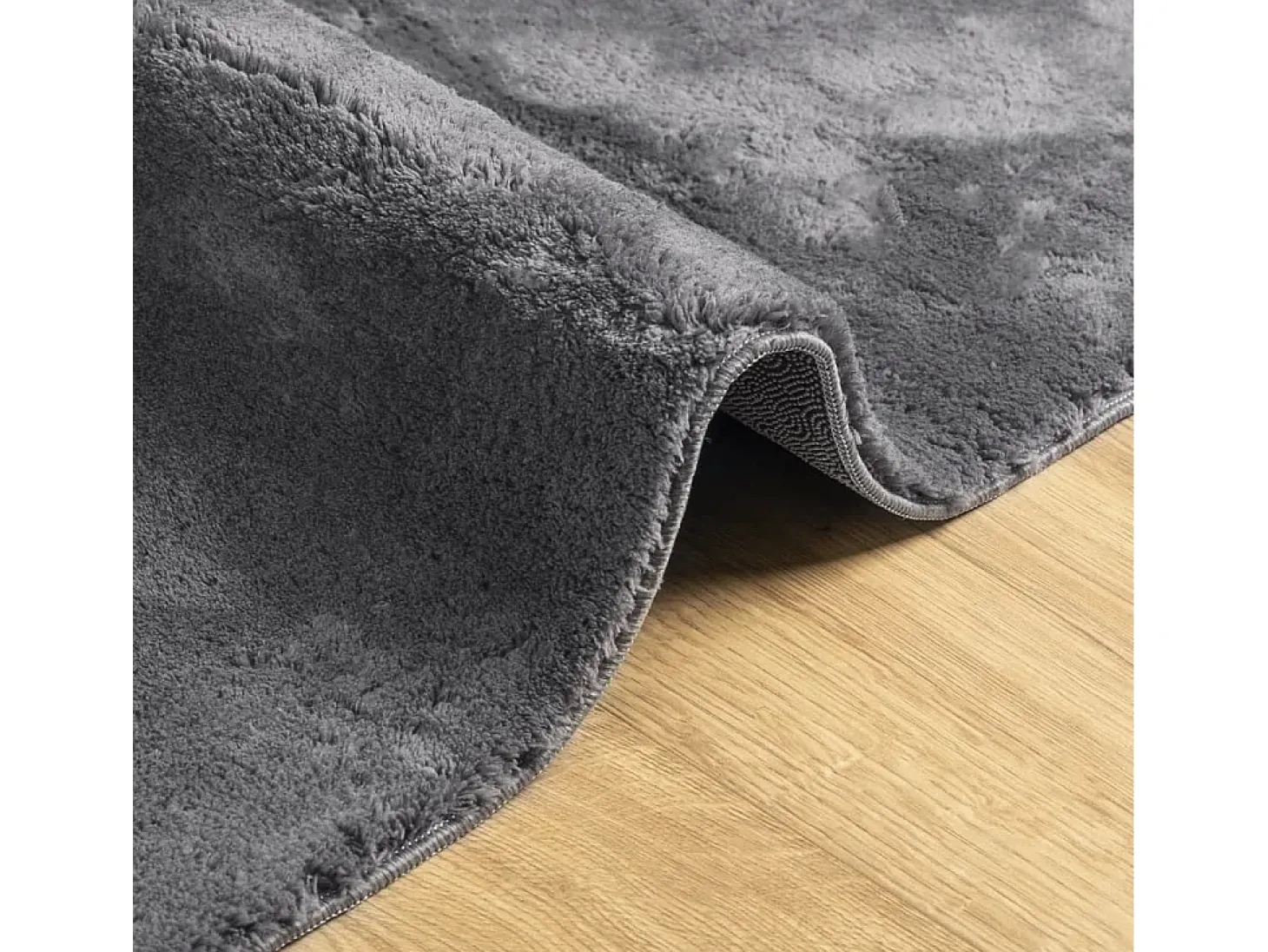 Alfombra lavable de pelo corto suave HUARTE antracita 200x200 cm