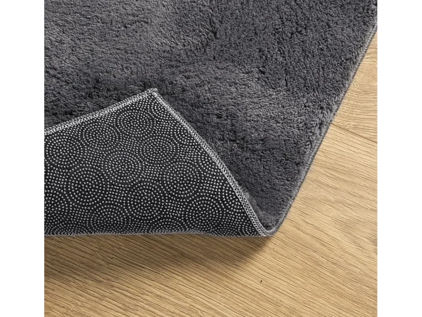 Alfombra lavable de pelo corto suave HUARTE antracita 200x200 cm