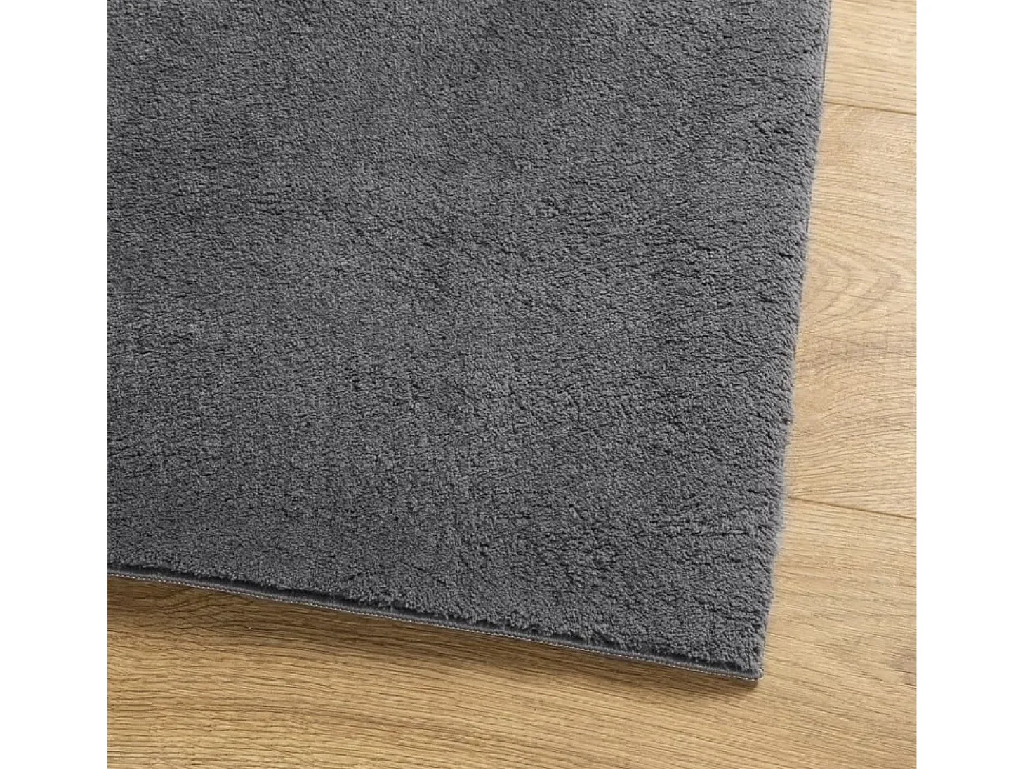 Alfombra lavable de pelo corto suave HUARTE antracita 140x200 cm