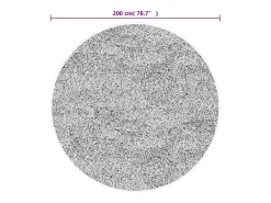 Alfombra lavable gris Ø 200 cm antideslizante