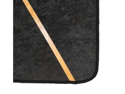 Alfombra lavable negra y dorada 80x300 cm antideslizante