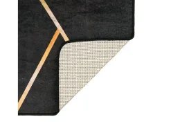 Alfombra lavable negra y dorada 80x300 cm antideslizante