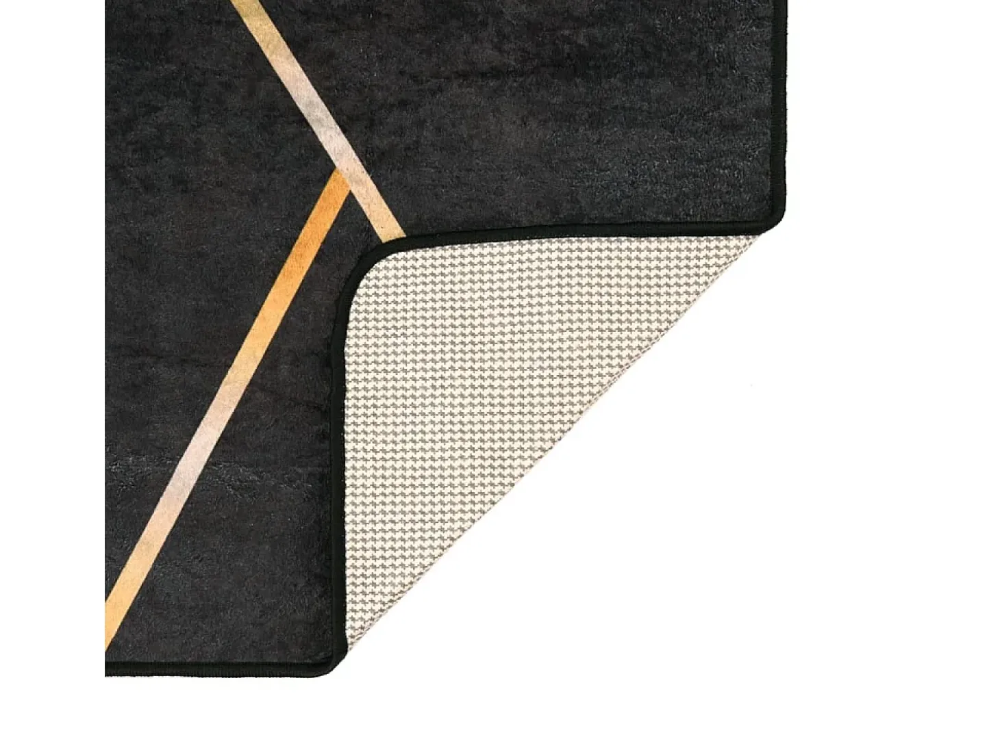 Alfombra lavable negra y dorada 80x300 cm antideslizante