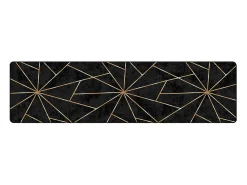 Alfombra lavable negra y dorada 80x300 cm antideslizante