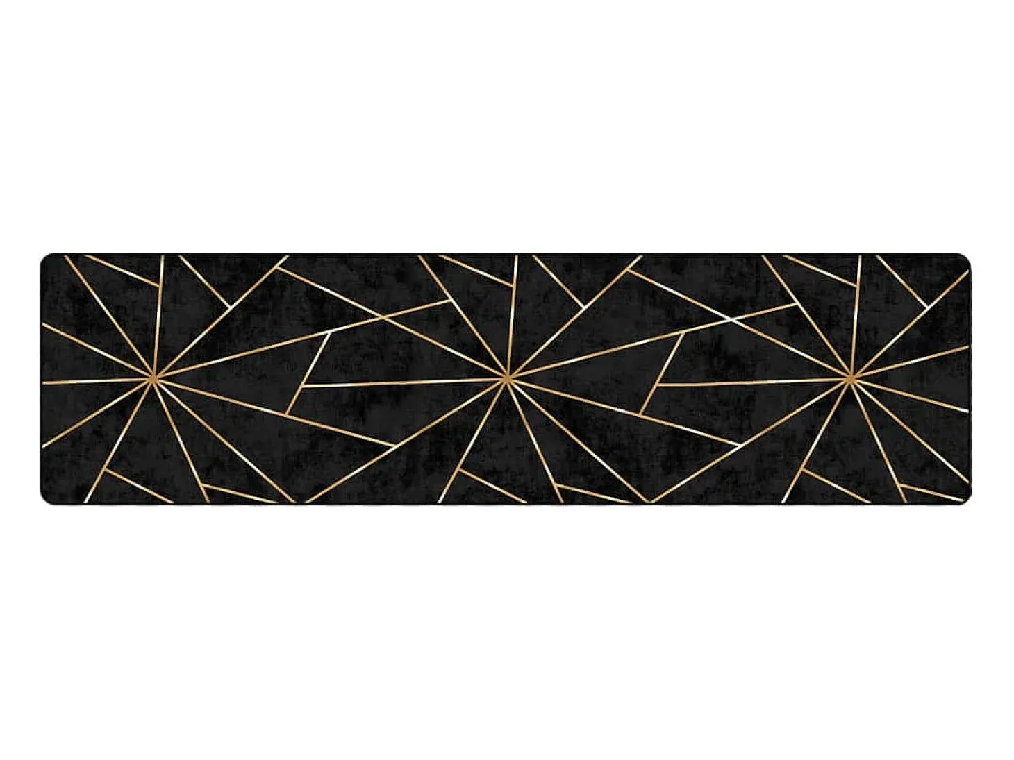 Alfombra lavable negra y dorada 80x300 cm antideslizante