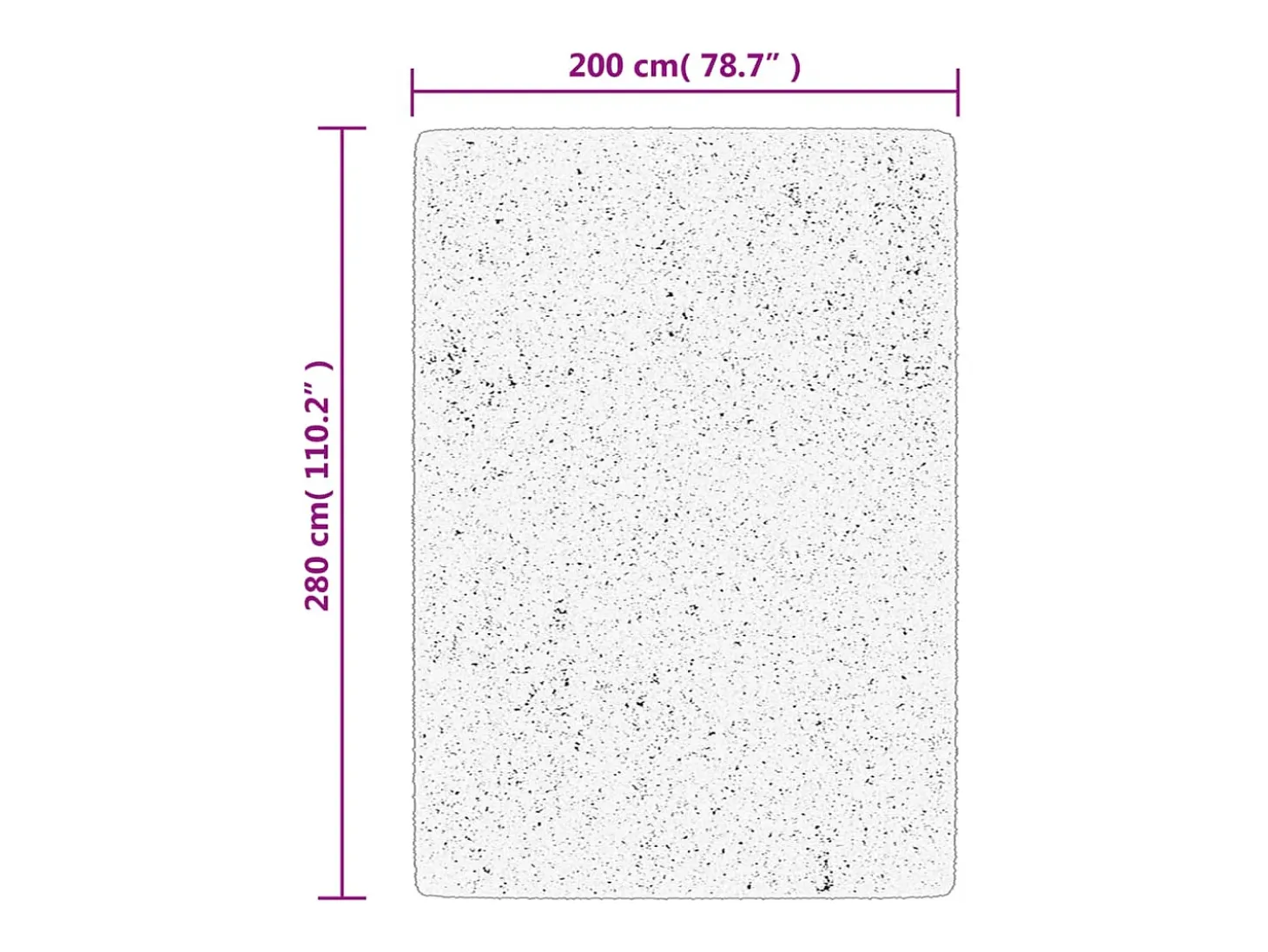 Alfombra moderna de pelo largo en color negro y crema de 200 x 280 cm