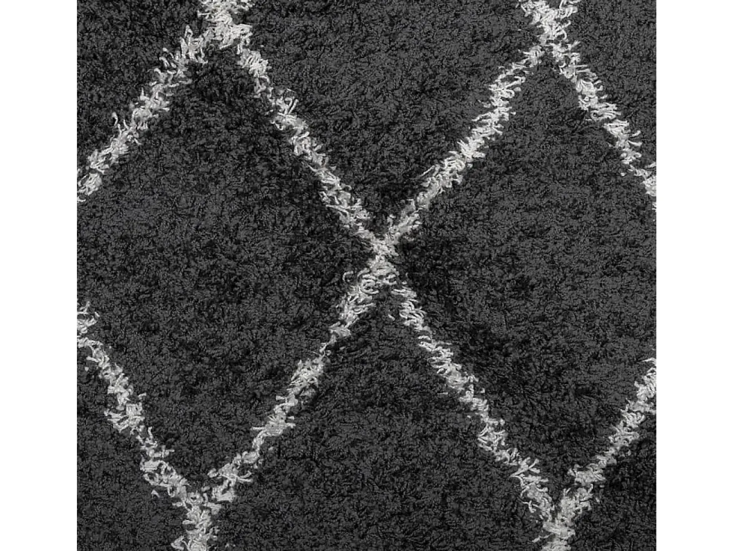 Alfombra moderna de pelo largo en color negro y crema de 200 x 280 cm