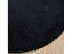 Alfombra OVIEDO de pelo corto negra Ø 200 cm