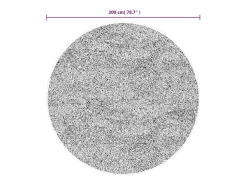 Alfombra OVIEDO de pelo corto negra Ø 200 cm