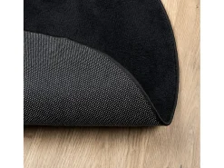 Alfombra OVIEDO de pelo corto negra Ø 200 cm