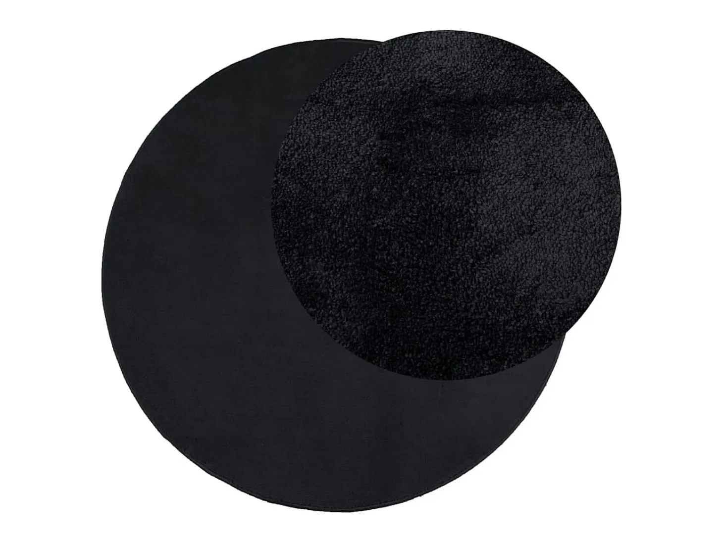 Alfombra OVIEDO de pelo corto negra Ø 200 cm
