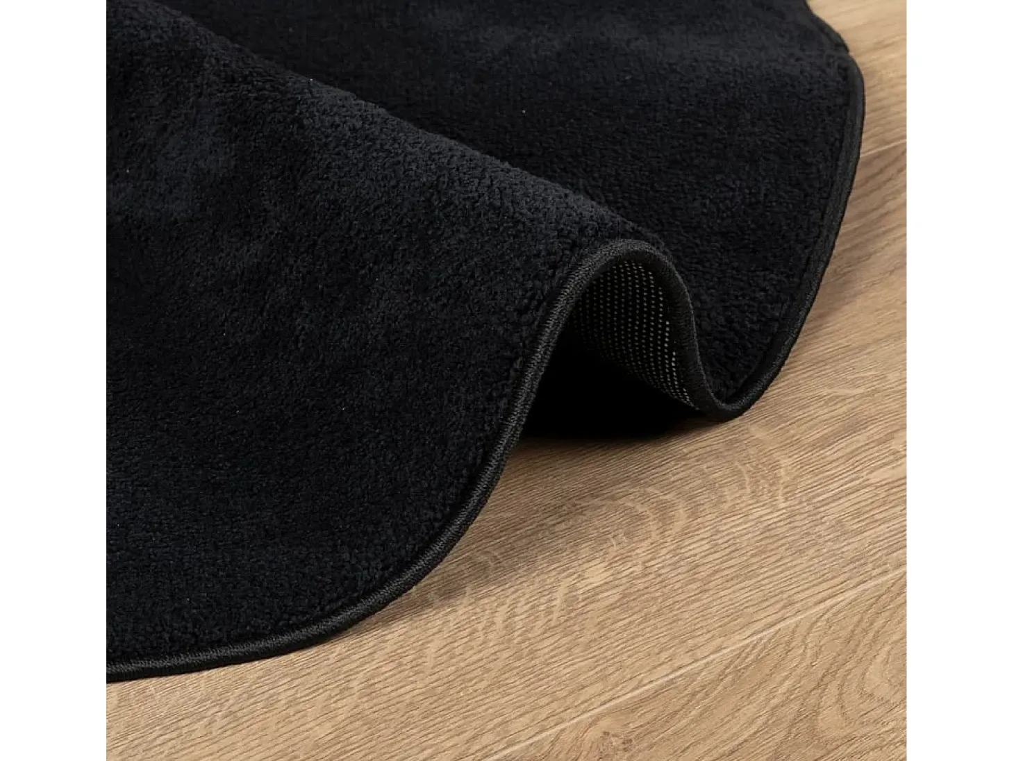 Alfombra OVIEDO de pelo corto negra Ø 200 cm