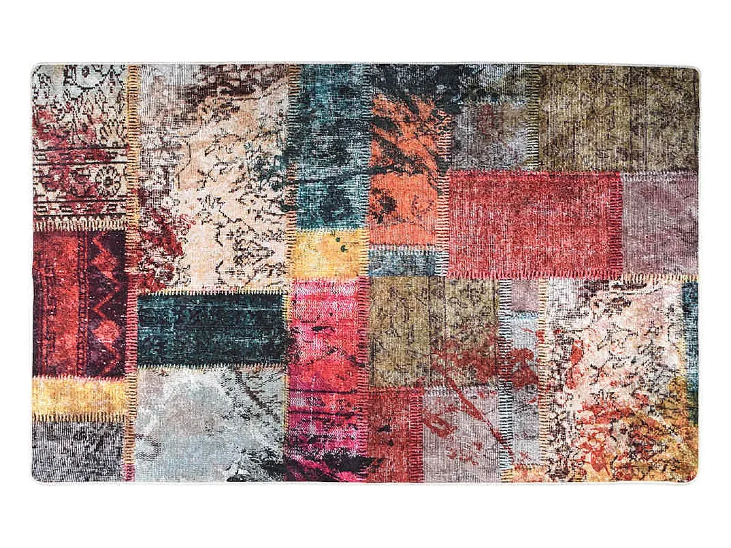 Alfombra Patchwork lavable antideslizante 160x230 cm multicolor