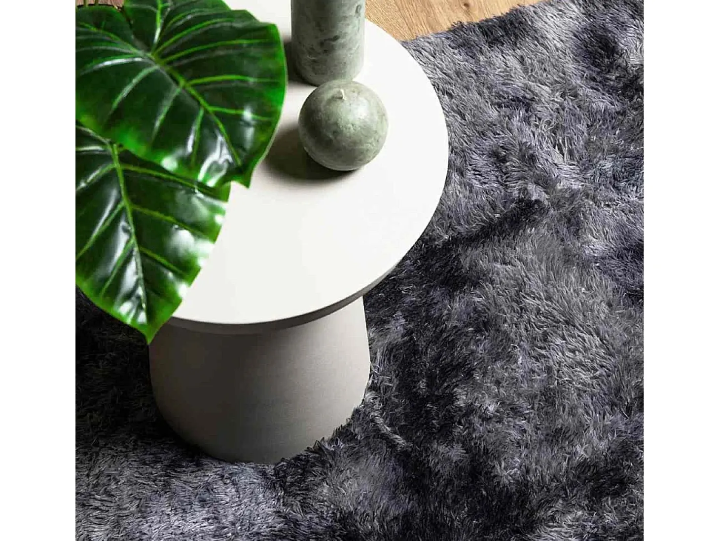 Alfombra peluda NAVARRA gris oscuro 240x240 cm