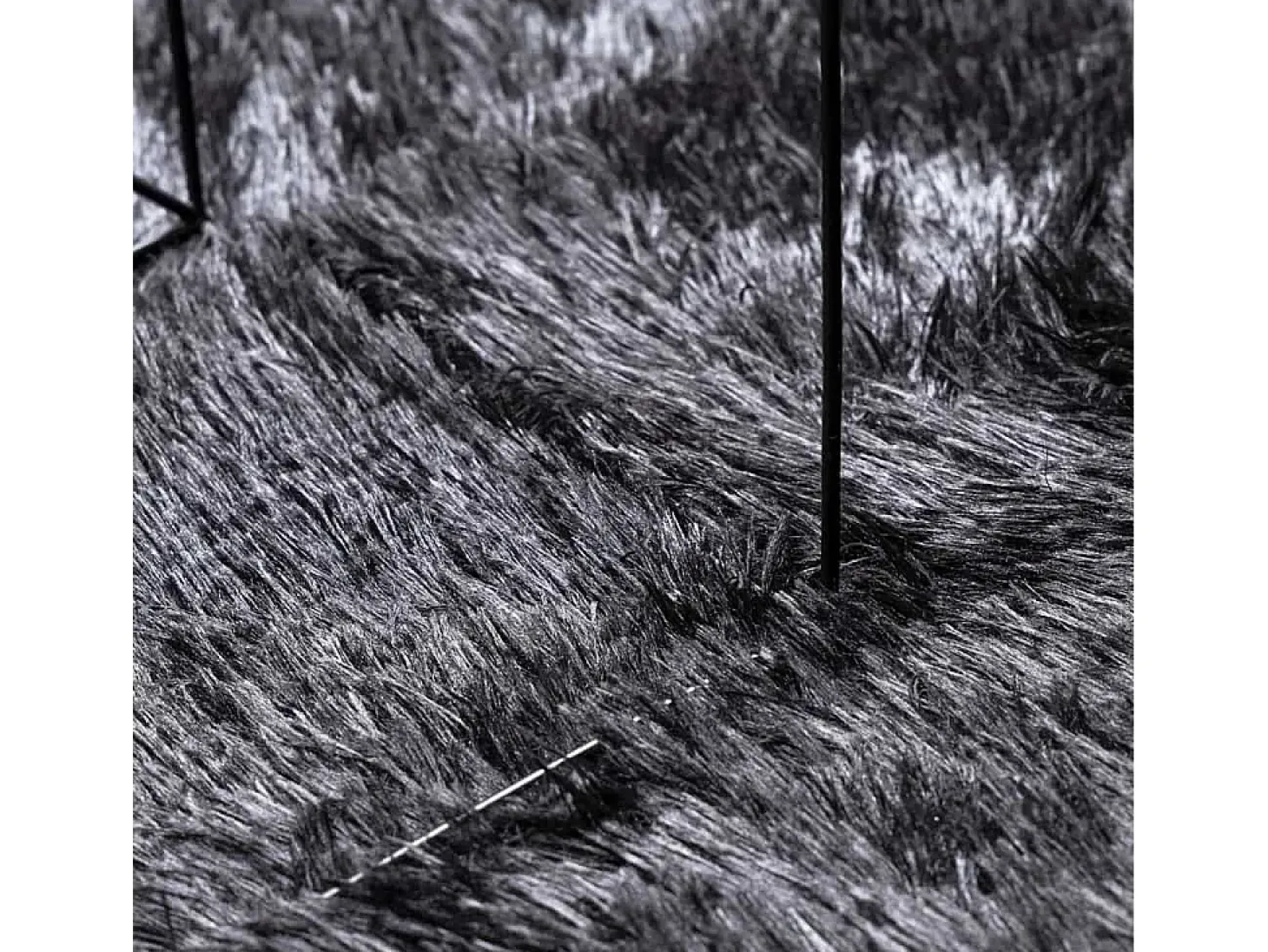 Alfombra peluda NAVARRA gris oscuro 240x240 cm