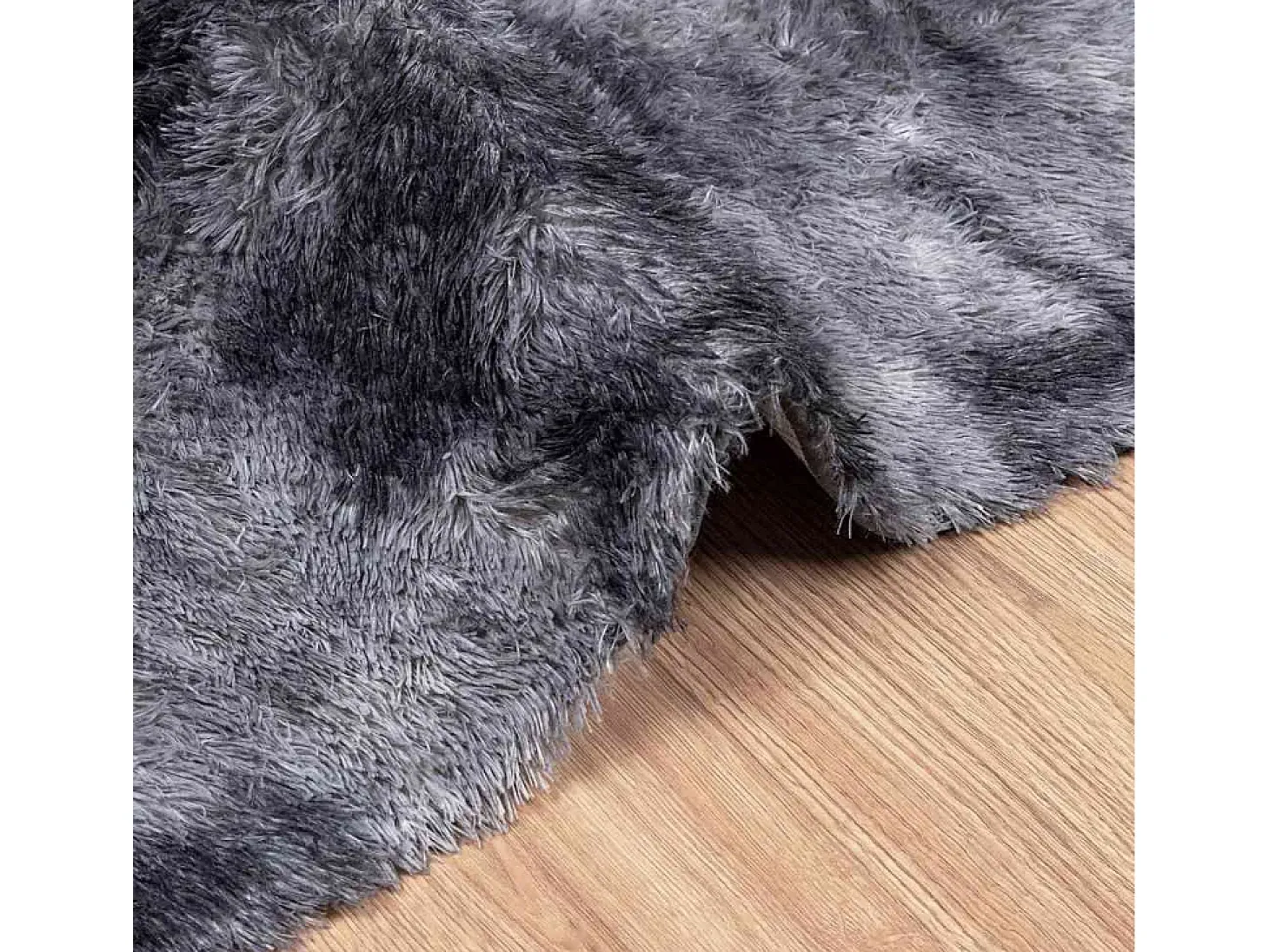 Alfombra peluda NAVARRA gris oscuro 240x240 cm