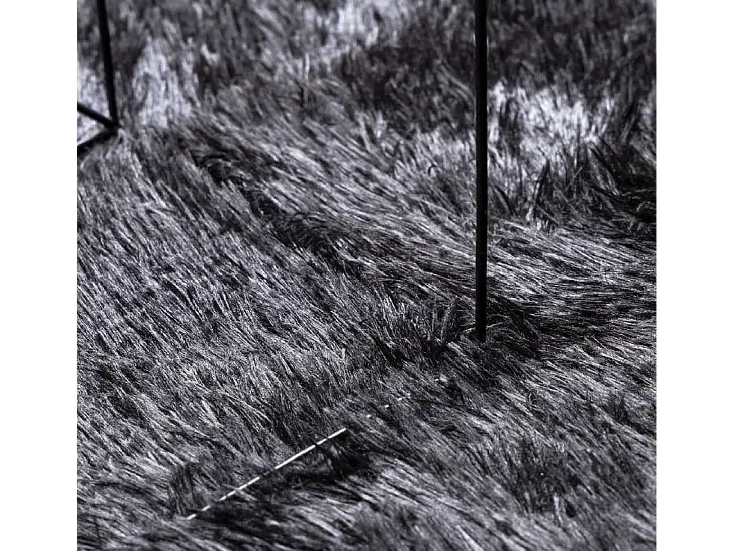 Alfombra peluda NAVARRA gris oscuro 240x240 cm