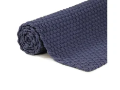 Alfombra rectangular azul marino 180x250 cm algodón