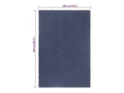 Alfombra rectangular azul marino 180x250 cm algodón